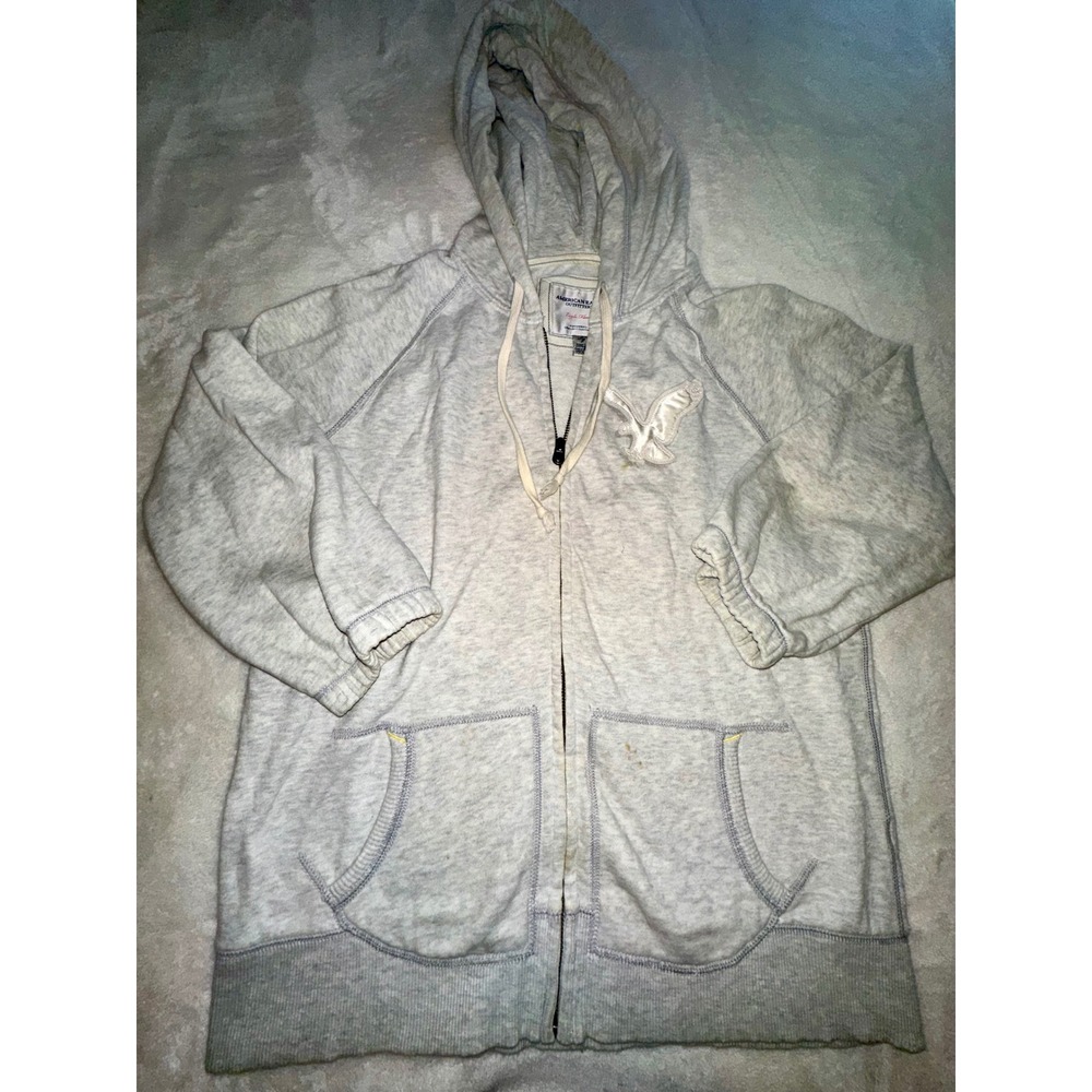 American Eagle Outfitters Women's‎ Gray Full Zip Up Hoodie Sweatshirt